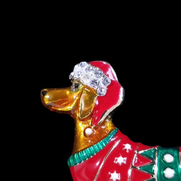 Dachshund Christmas Pins & Choker or Dog Christmas Collar - Picture 8 of 11